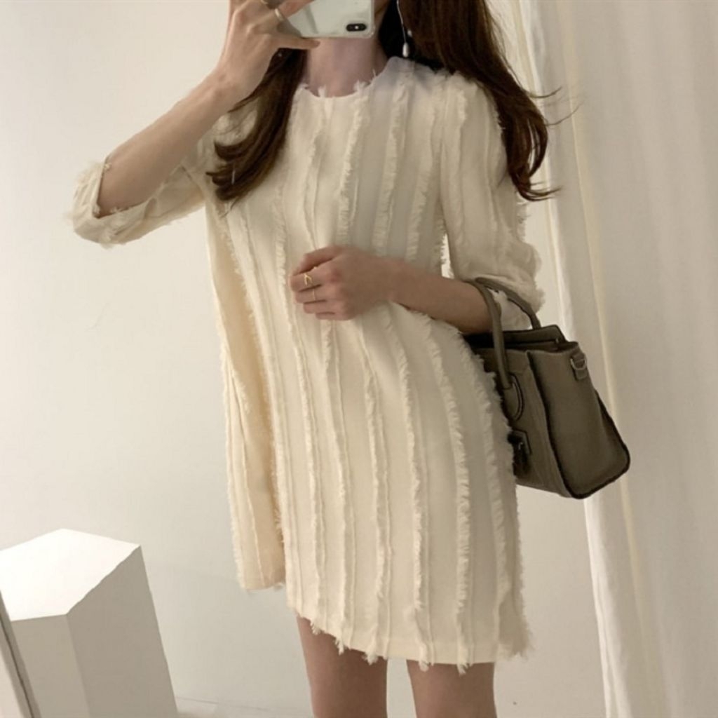 Mini Dress Fuzzy Dress Pendek