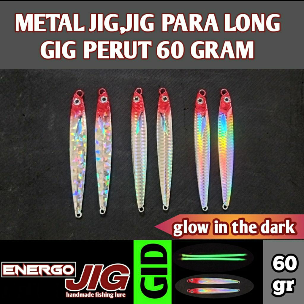 metal jig jig para long glow in the dark 60gram