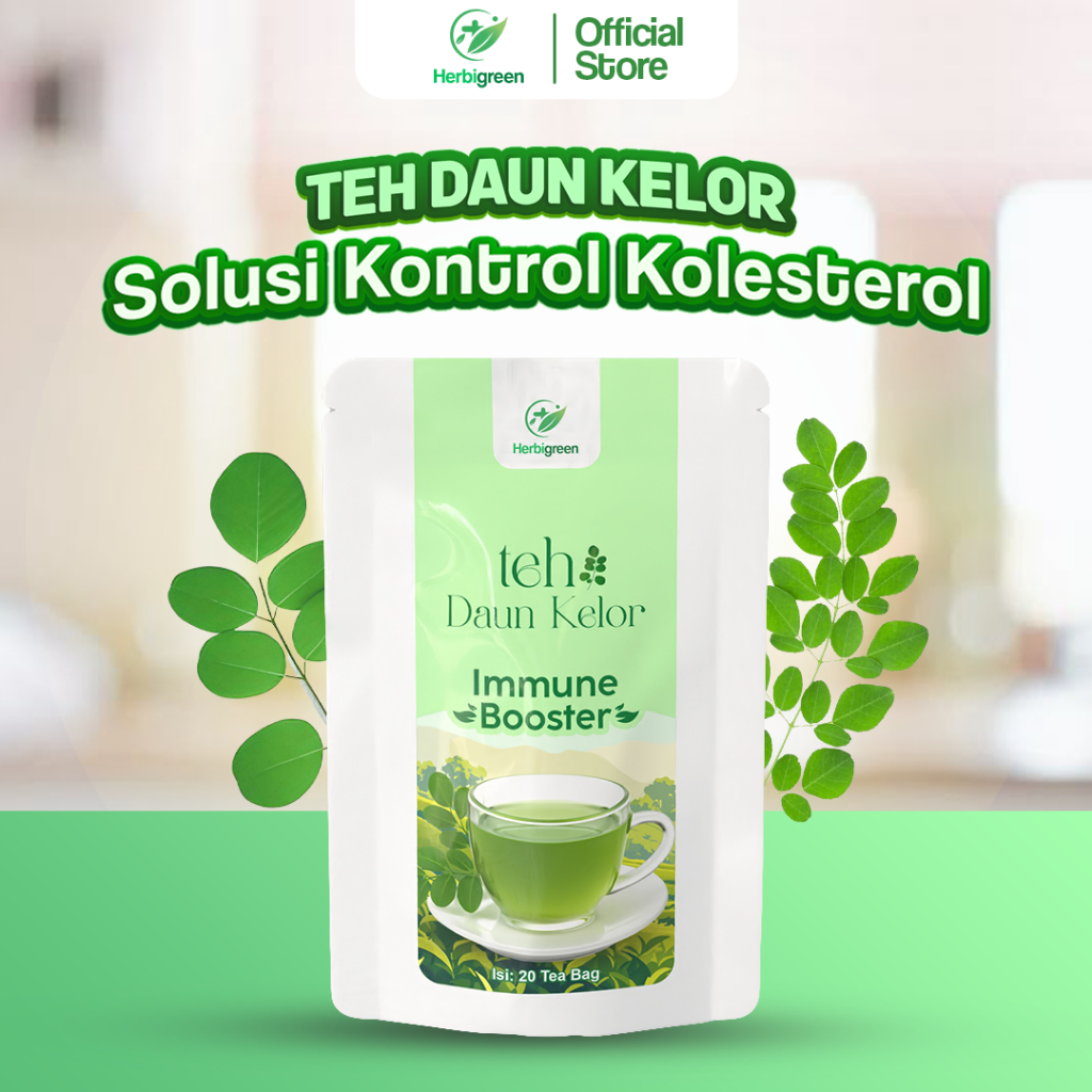 Herbigreen teh daun kelor, teh kelor, teh kelor herbal, teh daun kelor asli, teh kelor organik, teh 