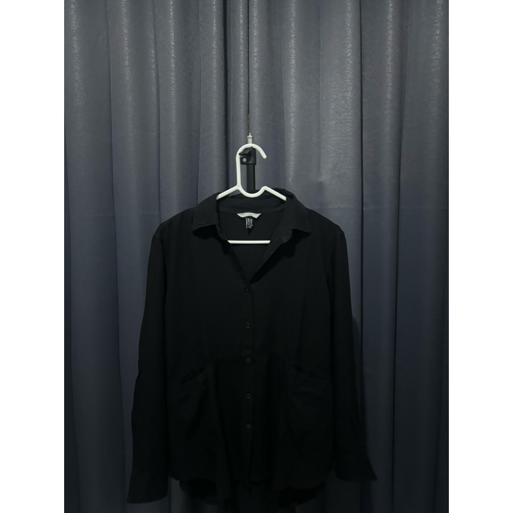 Kemeja hitam hnm made in indonesia
