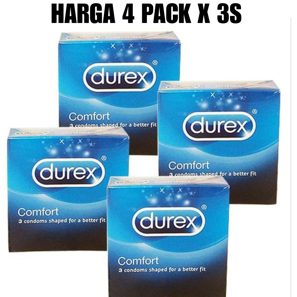 Durex Kondom Comfort Isi 12 Pcs [ 4 pack x 3s ]  - Tipis Tahan Lama Kontrasepsi Pria