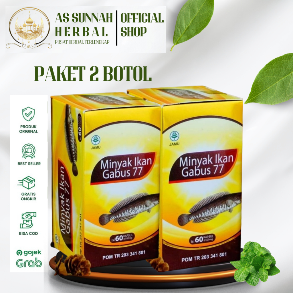Paket Hemat 2 BOTOL || MINYAK IKAN GABUS 77 ORIGINAL | MINYAK IKAN GABUS | MINYAK IKAN