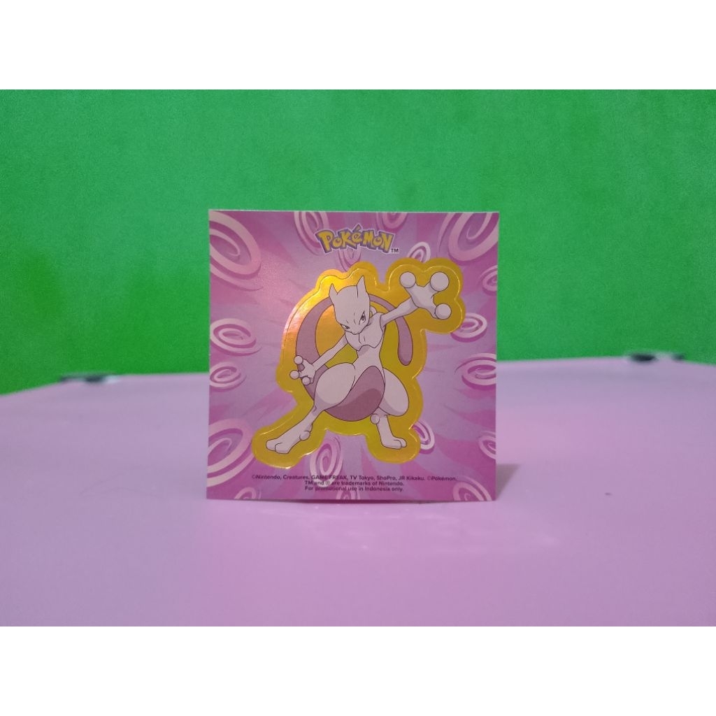 Stiker / Sticker MILKITA x POKEMON - MEWTWO - Nintendo New Murah Retro Vintage Rare Koleksi Mainan A