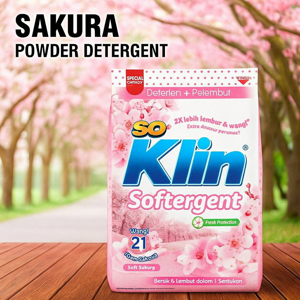 So Klin Softergent 770g Powder Detergen Soklin 770 gram Detergent Bubuk + Pewangi Japanese Sakura & 
