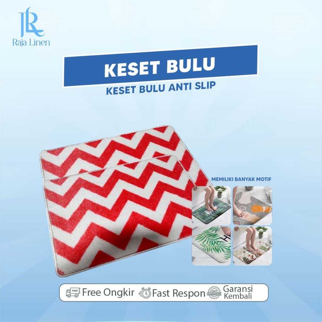 Raja Linen Keset Kaki Lembut Anti Slip Keset Bulu Kamar Tidur Dapur Kamar Mandi Serbaguna Serap Air 