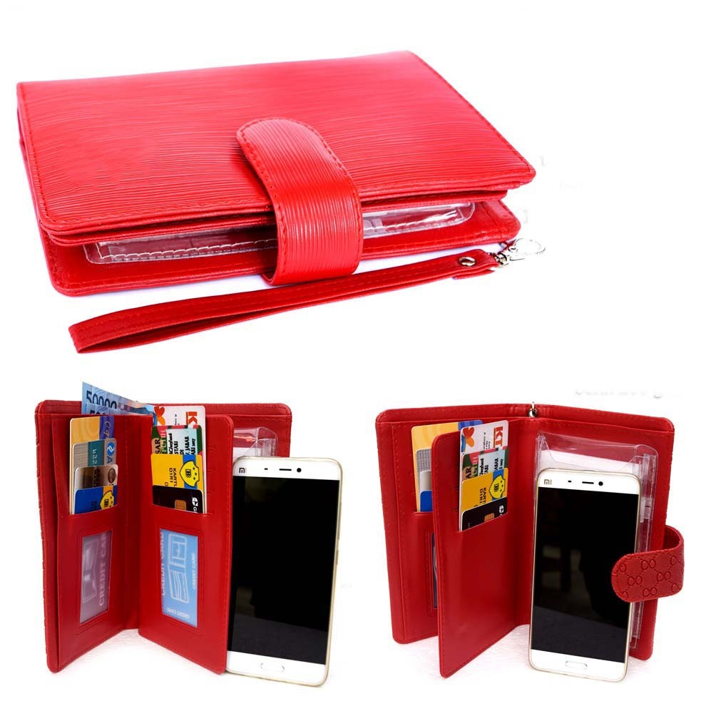 dompet hp wanita imperial horse kulit emboss max  merah