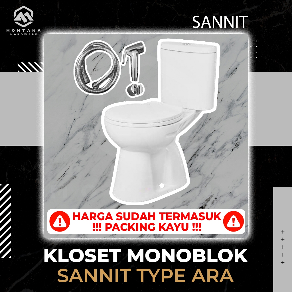 Kloset Duduk / Kloset Monoblok / Monoblock / Kloset Tabung Dual Flush / Kloset Siram / Kloset Duduk 