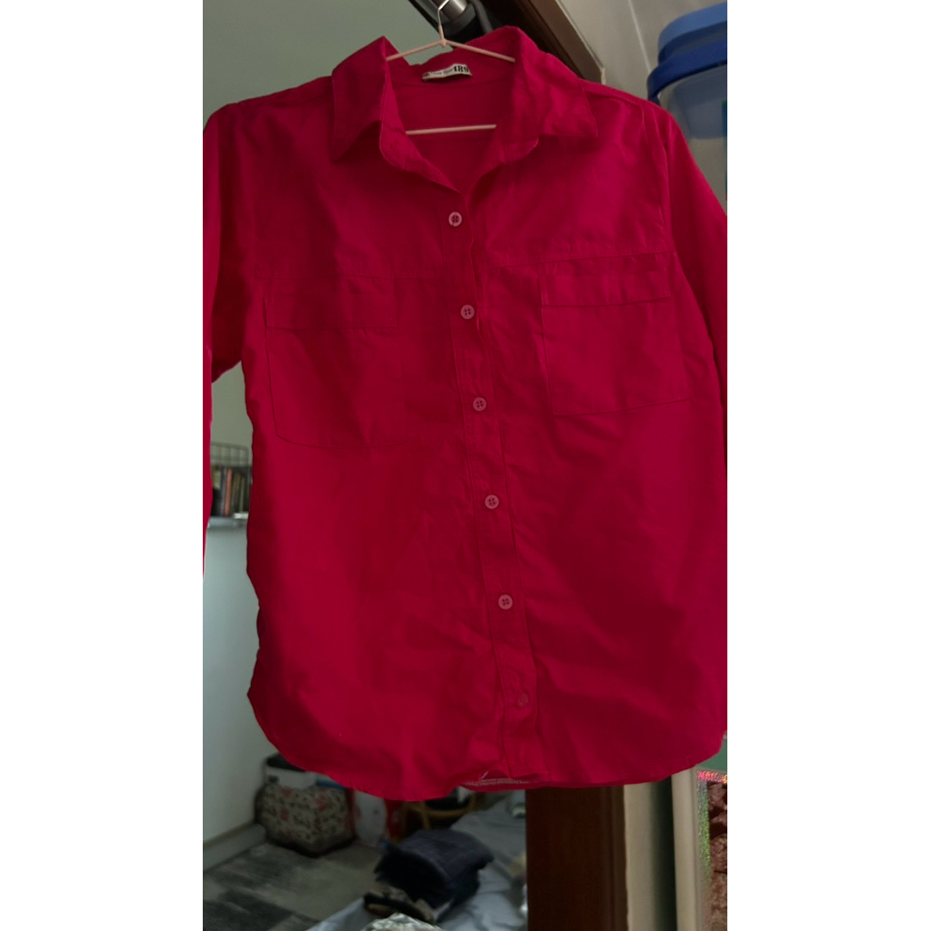 Kemeja wanita warna pink fuschia