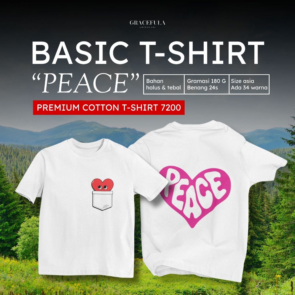 Kaos Custom Desain Unik Aesthetic Trendy Tumblr Style Tshirt Rohani - Love