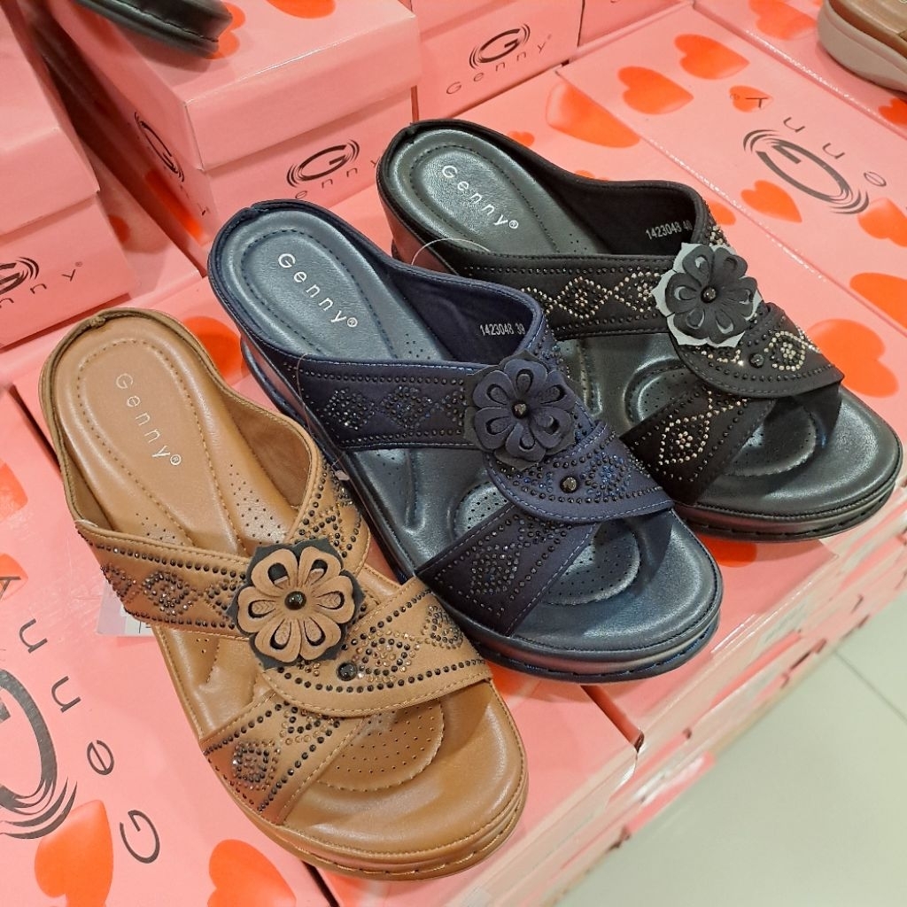 sandal wedges wanita genny
