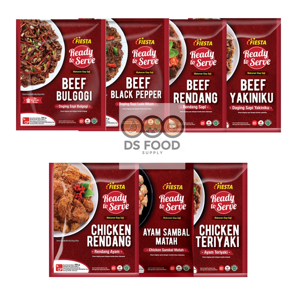 Fiesta Ready To Serve 300gr Beef Yakiniku | Beef Bulgogi | Beef Rendang | Beef balck Pepper | Chicke