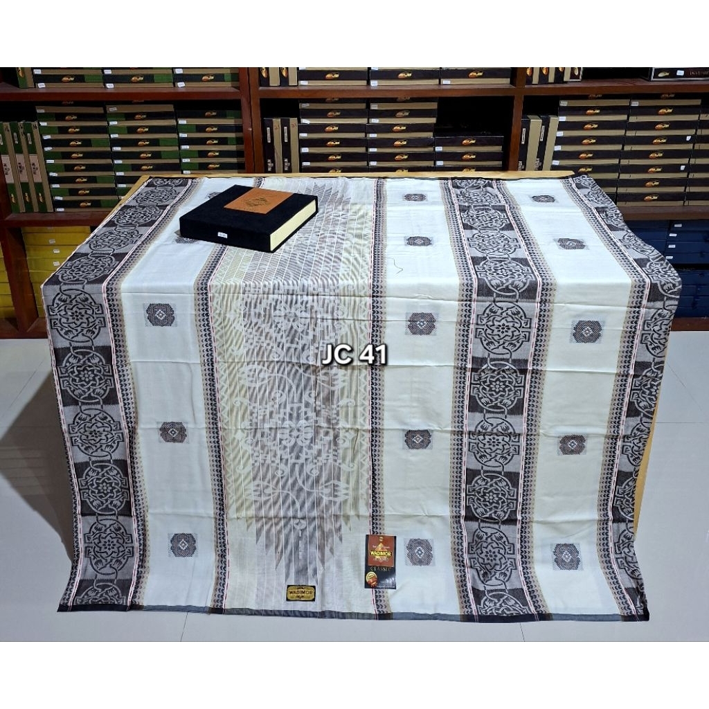 SARUNG WADIMOR JACQUARD CLASSIC & ANTIK TERBARU FULL SONGKET TIMBUL & WADIMOR VISCOSE PUTIH BISA COD
