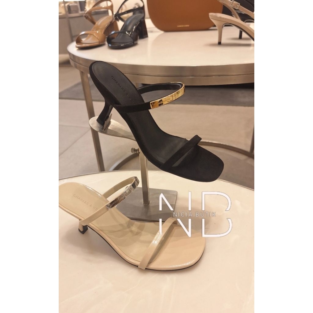 Heels ck patent metallic accent double