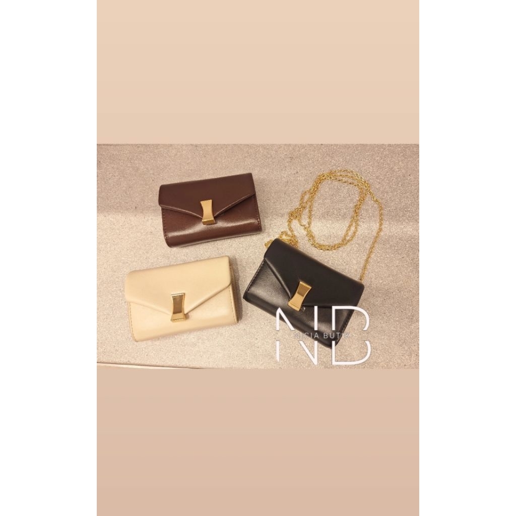 Dompet ck chan strap metallic accent lilibet