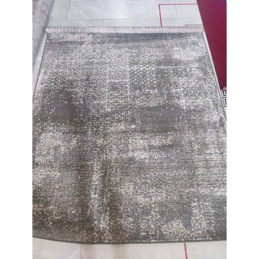 Permadani uk.160x210, Karpet corak abstrak hitam, Karpet ukir, Bukan moderno