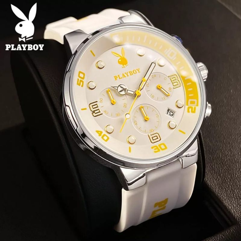 PLAYBOY Jam Tangan Pria Original Keren Anti Air Unik Desain Luxury Gerakan Kuarsa Fashion Men Watch