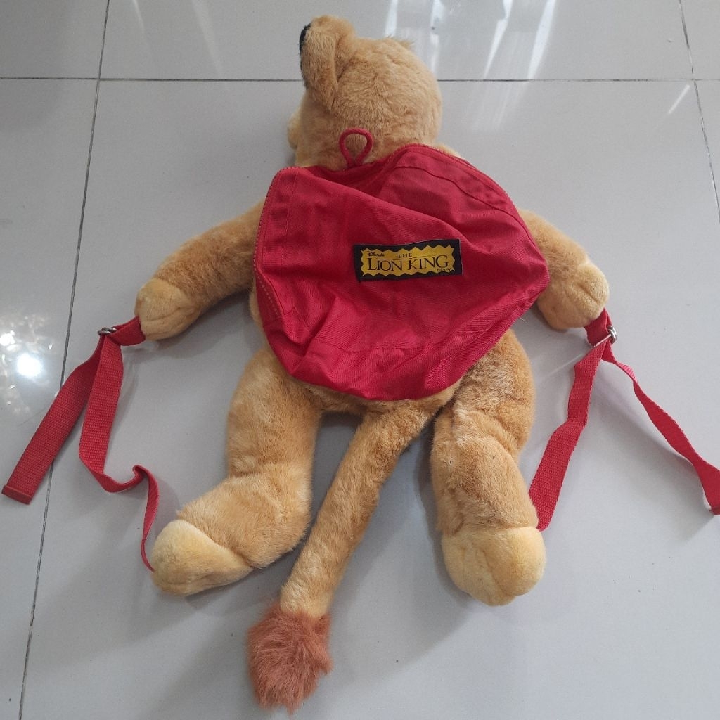 Vintage Disney The Lion King Simba Plush Backpack Original