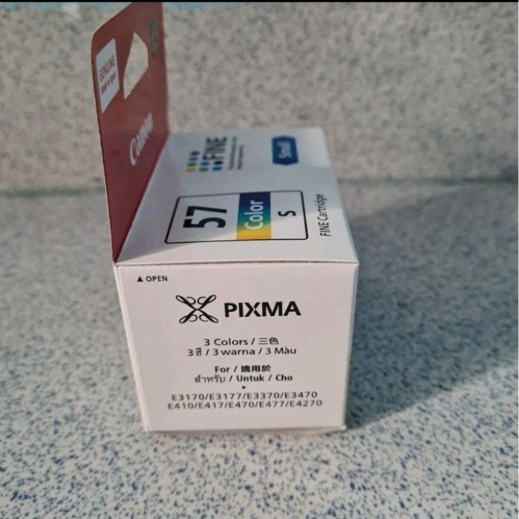 Tinta Canon pixma 57 Color Original for E3170,E3177,E3370,E3470 Cartridge Printer