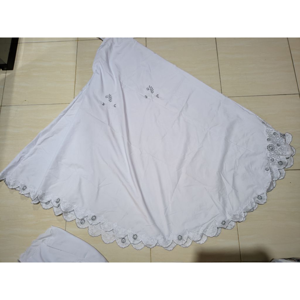 Mukena dewasa Mukena putih full bordir katun premium mukena murah