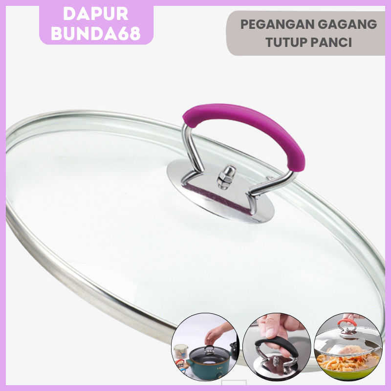 DB68 Kenop Knop Silicon Pegangan Gagang Tutup Panci Anti Panas Tutupan Panci Stainless