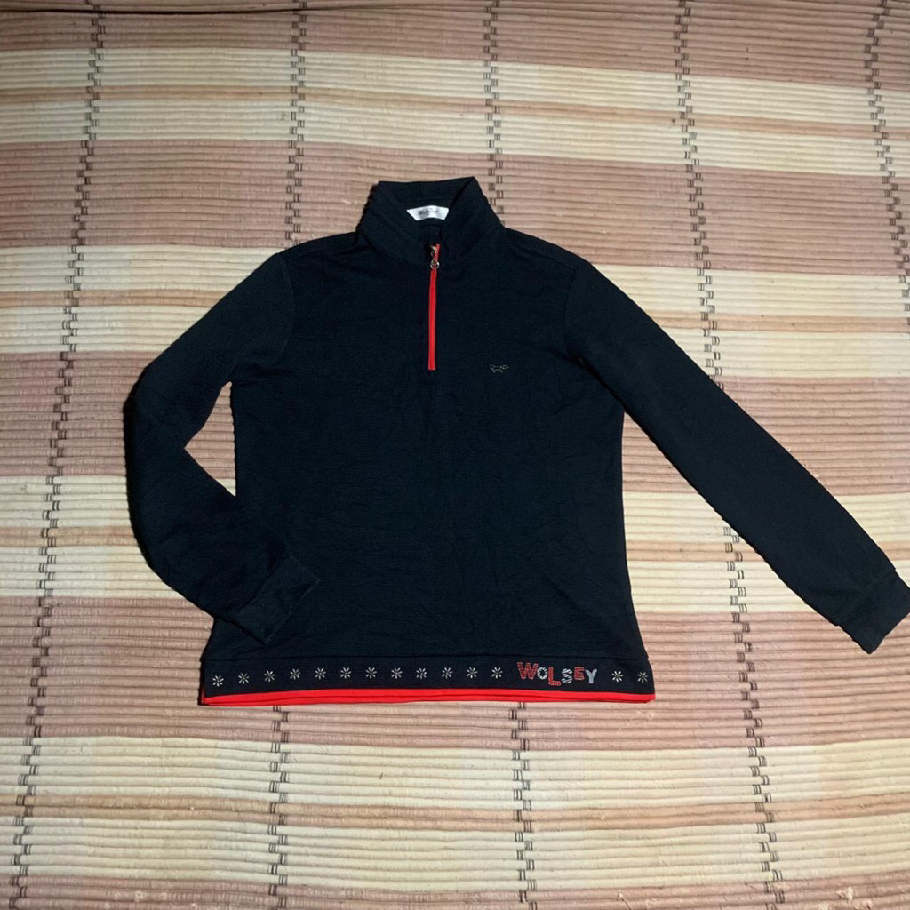 Kaos Polo Wanita WOLSEY GOLF Polo Shirt Black Original Second Preloved