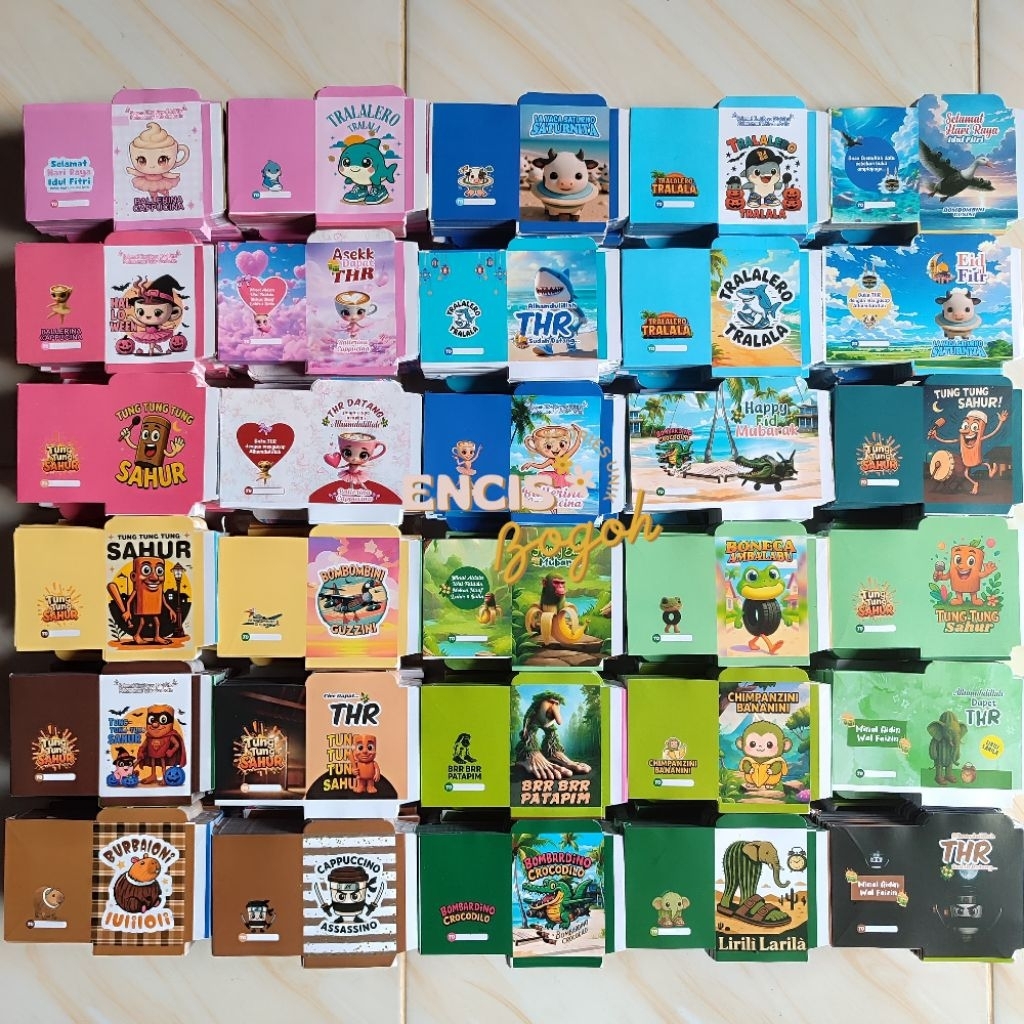 Amplop lebaran tema anomali tung tung sahur uk mini isi -+1000 lembar