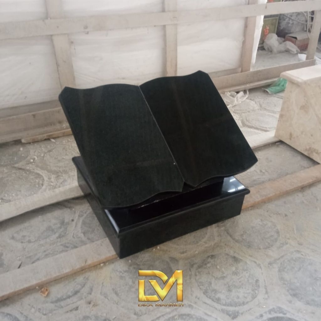 Maesan Box Batu Granit Hitam Model Buku Glosy
