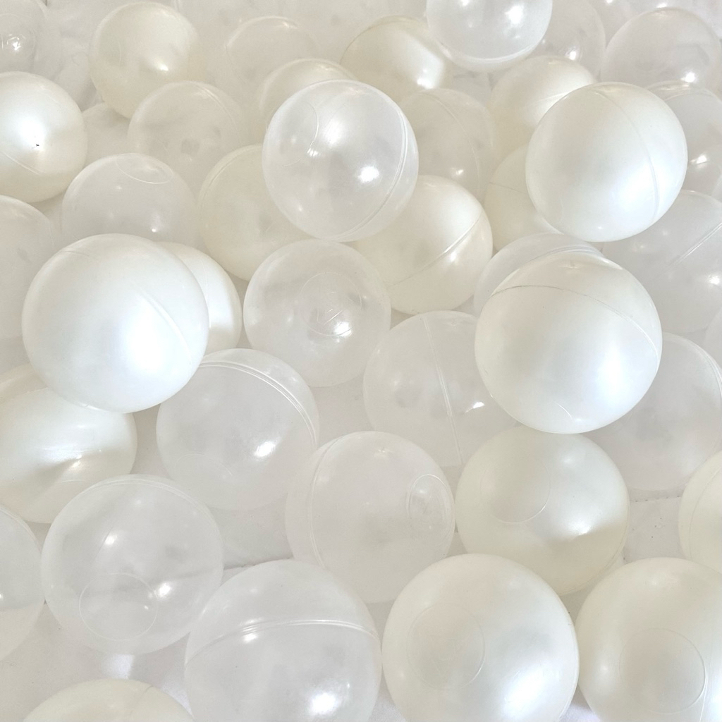 Bola mandi anak 100pcs kecil anak bayi bola plastik murah termurah mutiara transparan bening pearl b