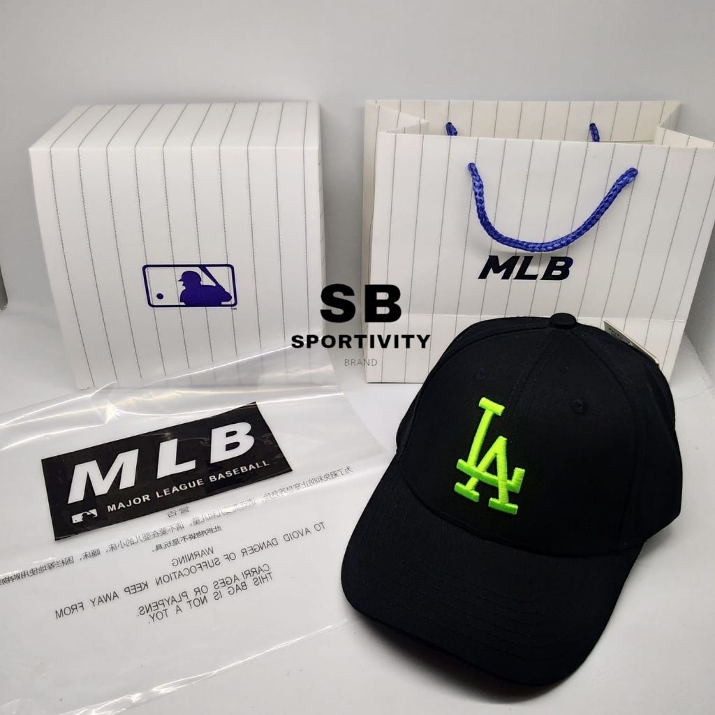 G-657 Topi LA MLB Classic Black Neon