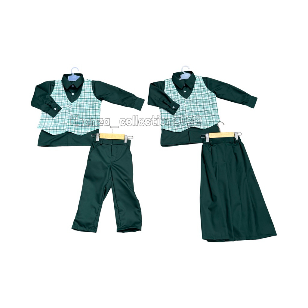 Seragam TK/PAUD hijau kotak premium terlaris