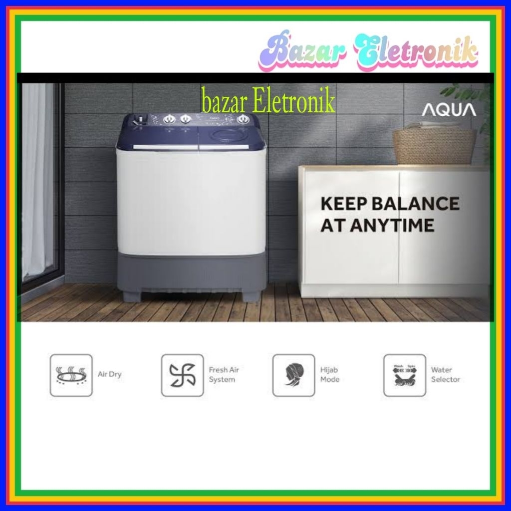 MESIN CUCI AQUA QW 1030HT / MESIN CUCI AQUA 2 TABUNG 10KG / AQUA QW-1030HT MESIN CUCI 10 KG