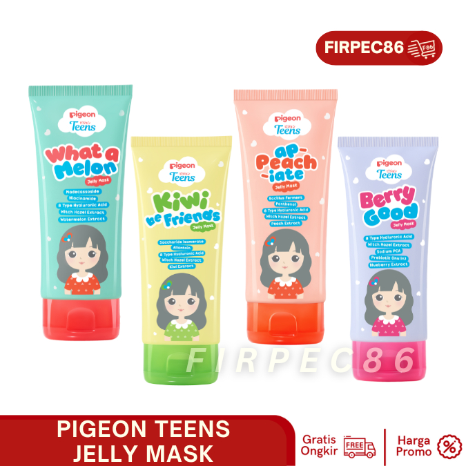 Pigeon Teens Jelly Mask Series | Masker Wajah Remaja Segar & Lembap dengan Aroma Buah (Melon, Kiwi, 