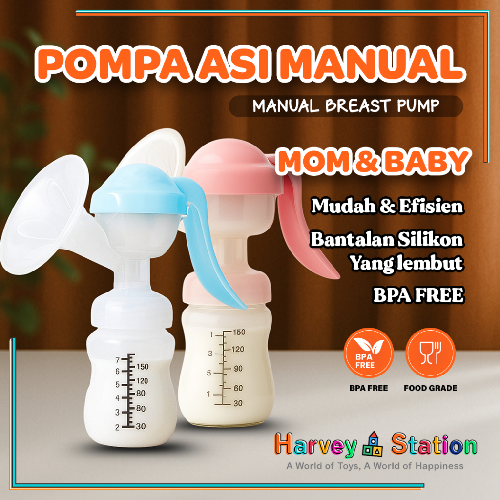 Pompa ASI Manual Breast Pump Botol Dot Susu Bayi BPA FREE Murah Impor COD