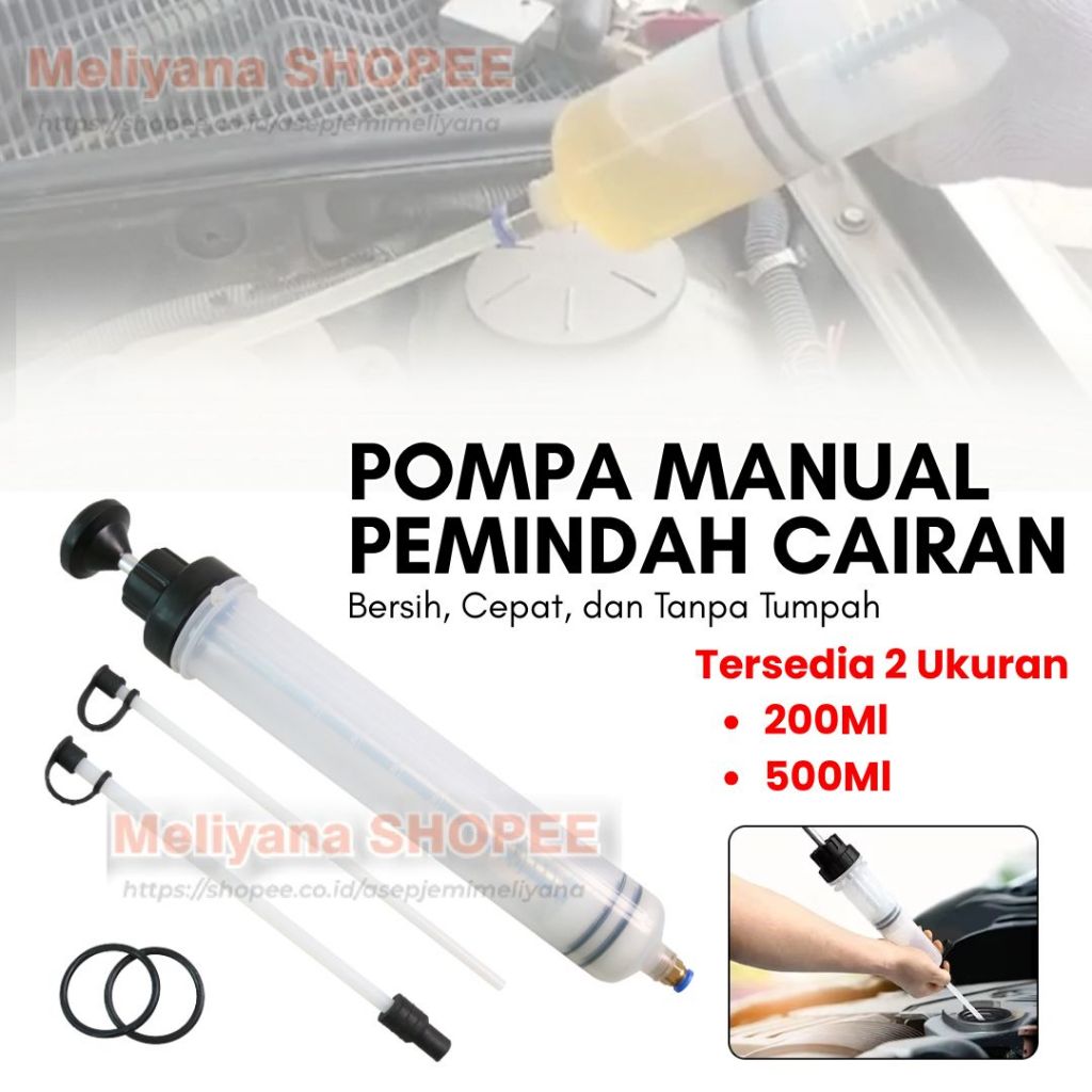 Pompa Tangan Suntikan Manual 200cc/500cc Alat Pemindah Oli Mesin Motor Mobil Serbaguna