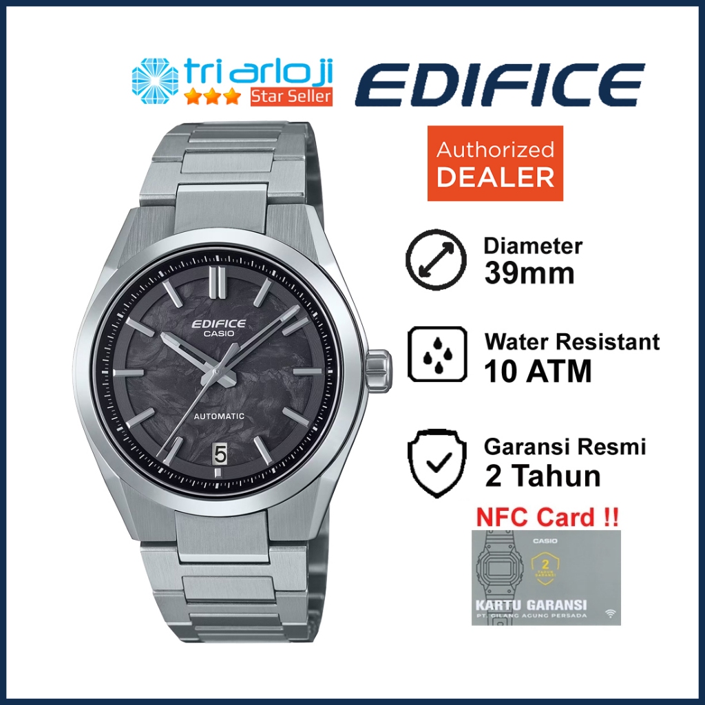 Casio EDIFICE EFK-100CD-1ADR Jam Tangan Pria Automatic Carbon Stainless EFK-100CD-1A EFK 100CD 1ADR 