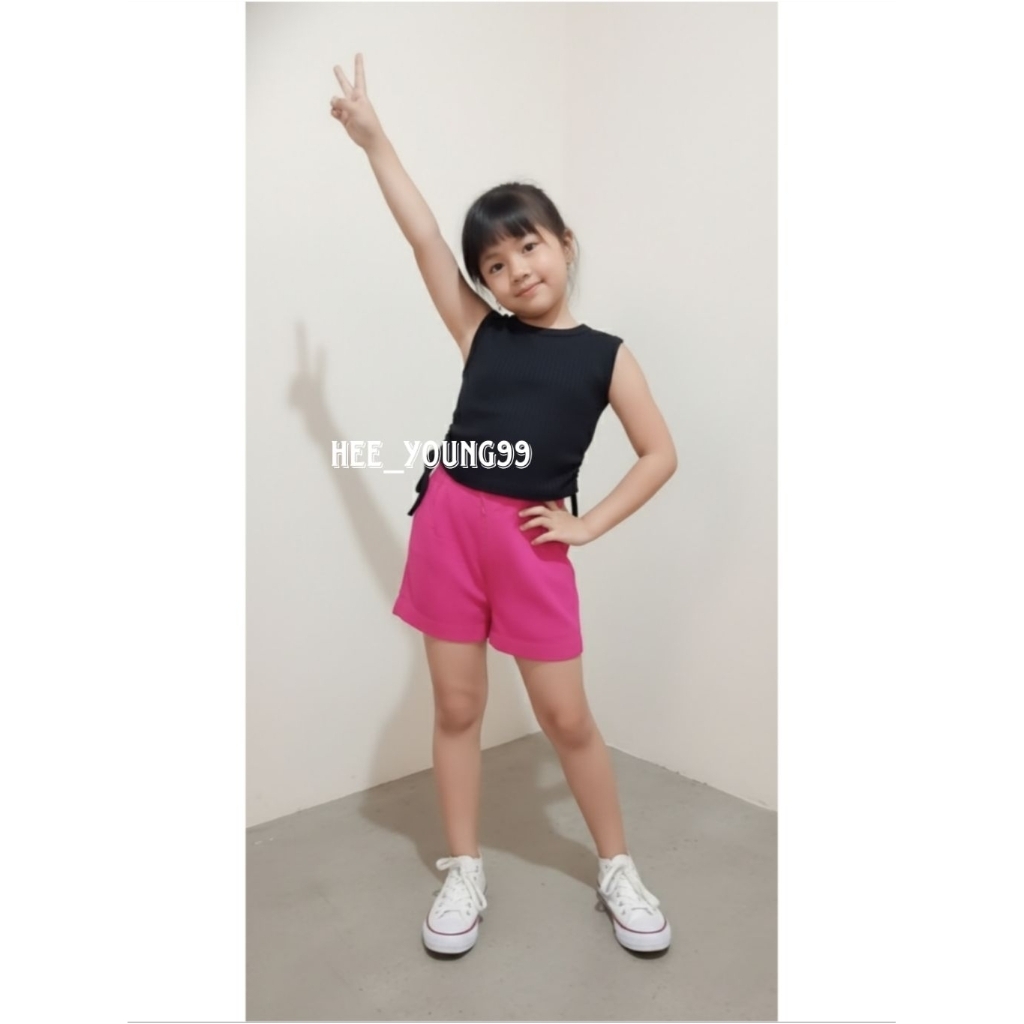 New Atasan Knit Rib Serut Anak Perempuan / Atasan Tanktop Singlet Anak Knit Serut 251