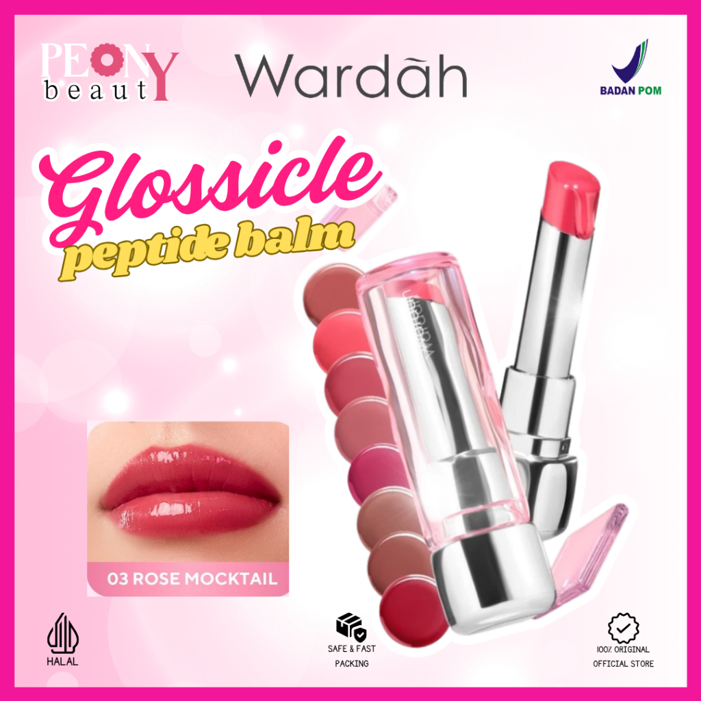 NEW WARDAH Glossicle Peptide Balm | Tinted Lip Balm Wardah  |Lip Balm Wardah Glossicle | Lipstick Wa