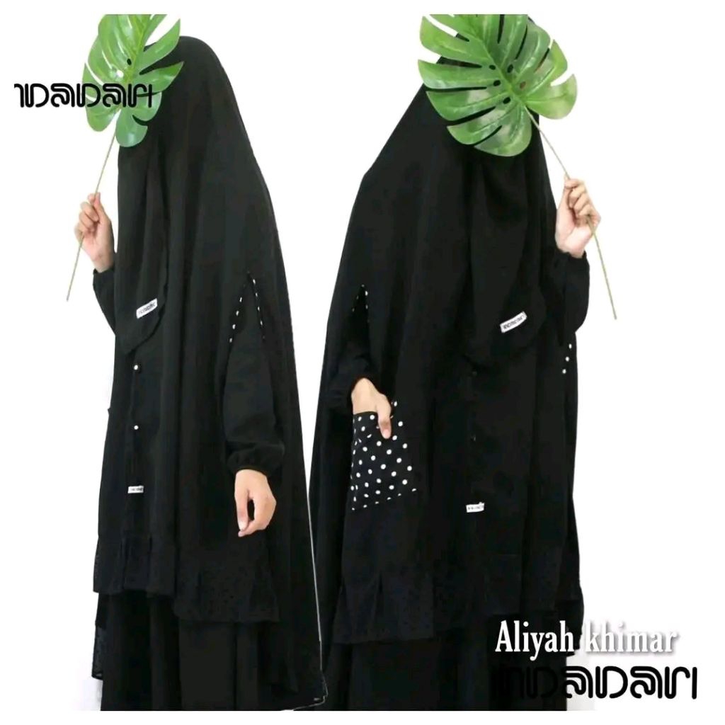 indadari abaya ukuran L 1set khimar niqabnya