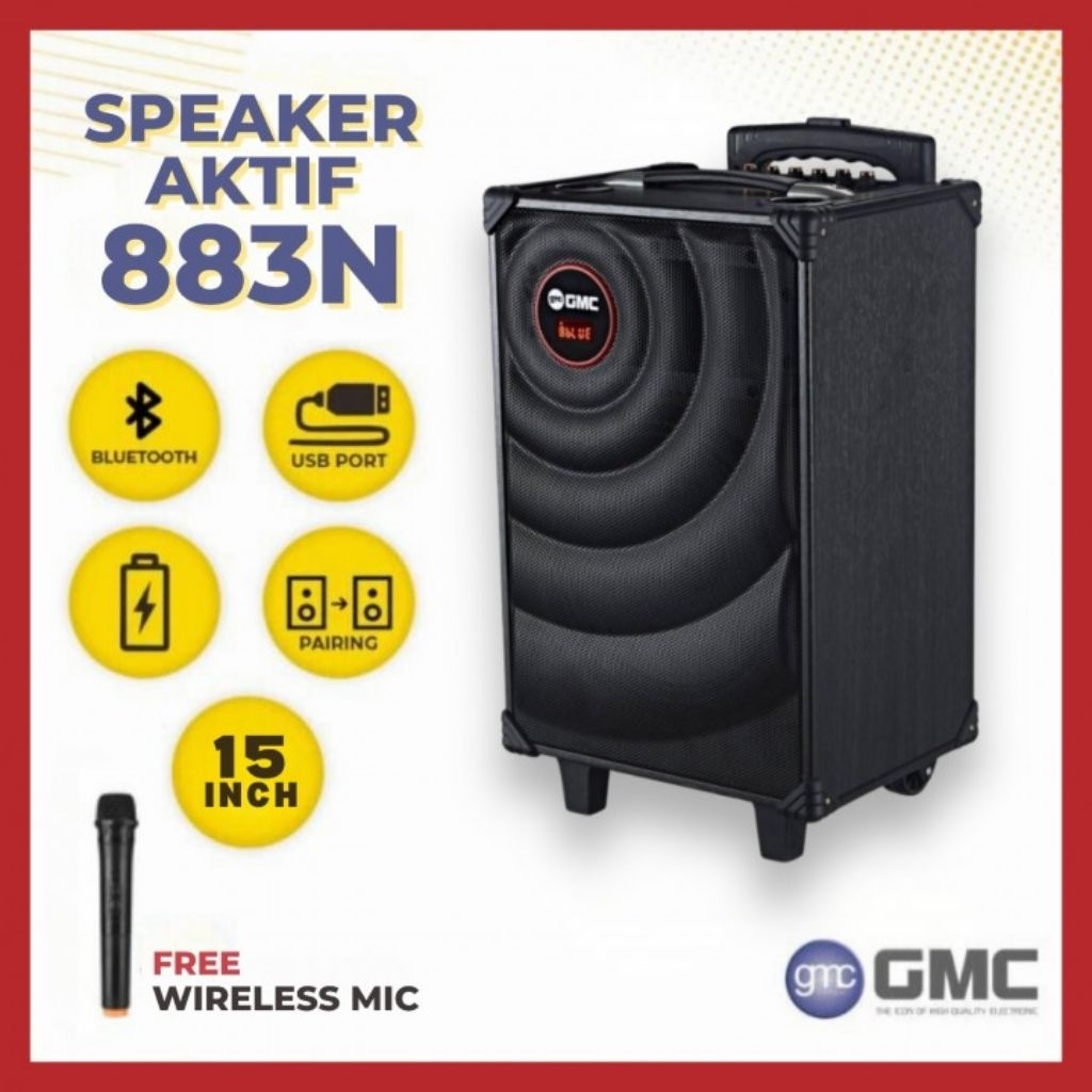 GMC Speaker Meeting Portable Bluetooth 15 Inch 883N