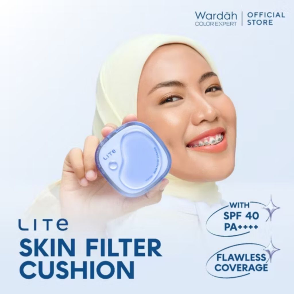 WARDAH Mineralight Matte BB Cushion Cushion Wardah biru, cushion Wardah lite skin filter