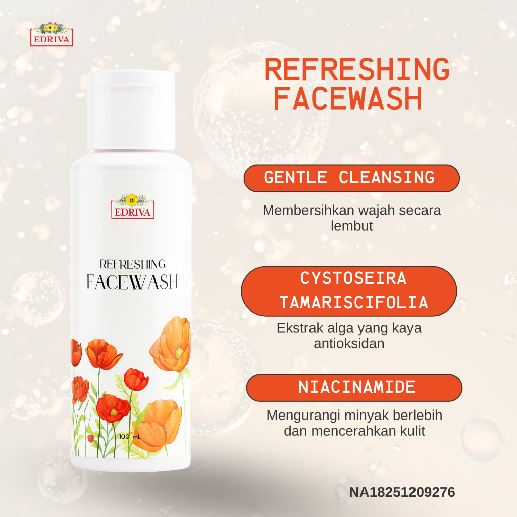 SABUN FACE WASH REFRESHING EDRIVA WITH NIACIAMIDE   |  BPOM