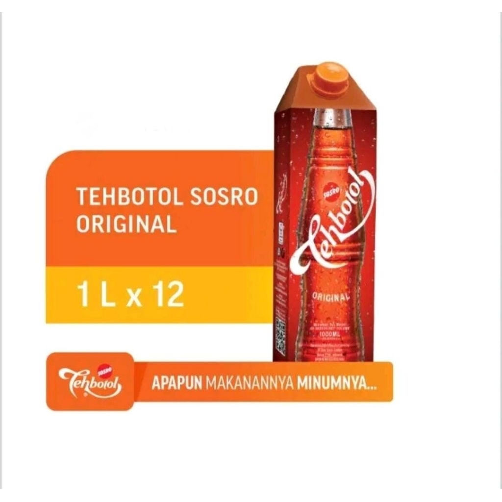 HARGA GROSIR TEH BOTOL SOSRO TETRA PACK 1 LITER  12PCS