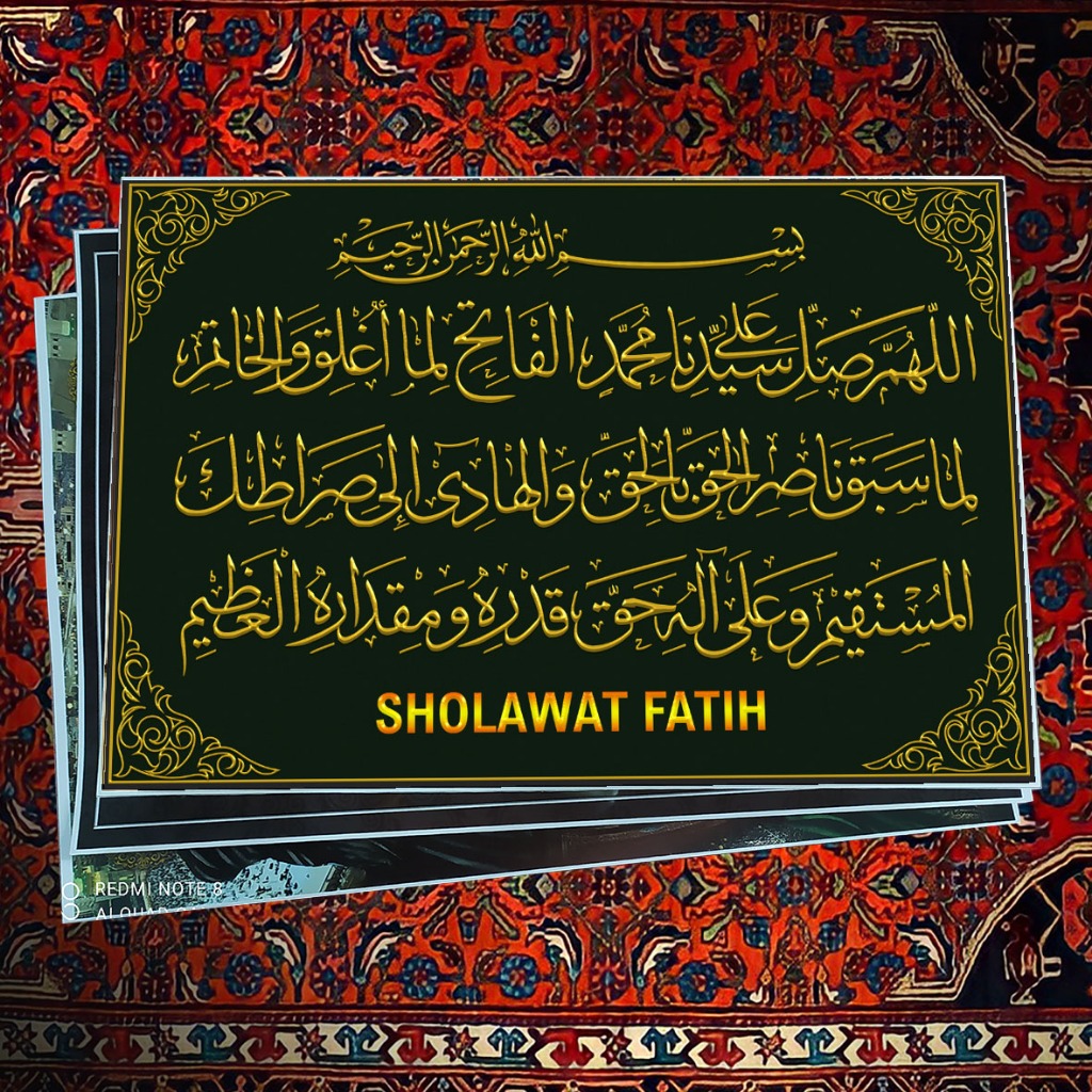 POSTER SHOLAWAT FATIH BAHAN LUSTER UV AWET