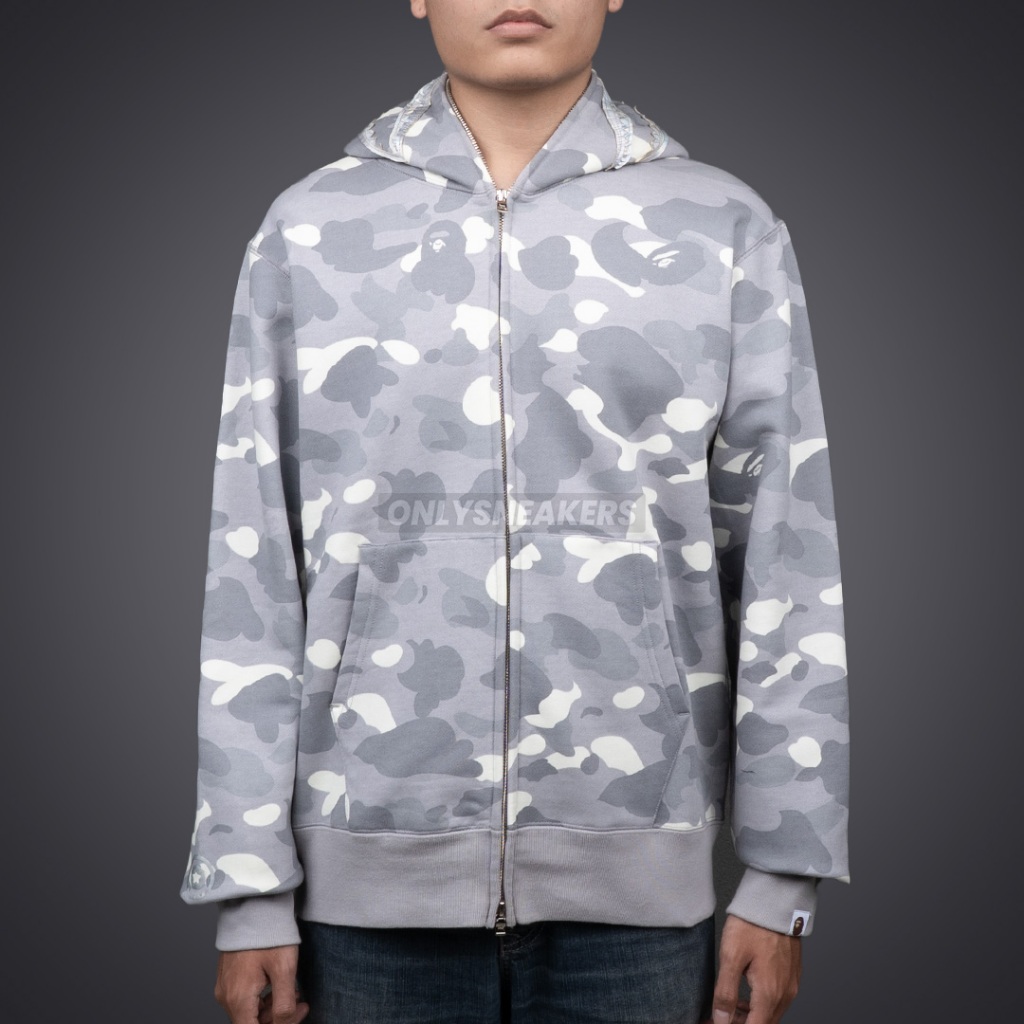 BAPE CITY CAMO SHARK FULL ZIP HOODIE GRAY
