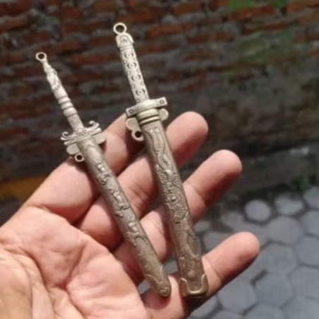 key chain perunggu pedang china 12 cm
