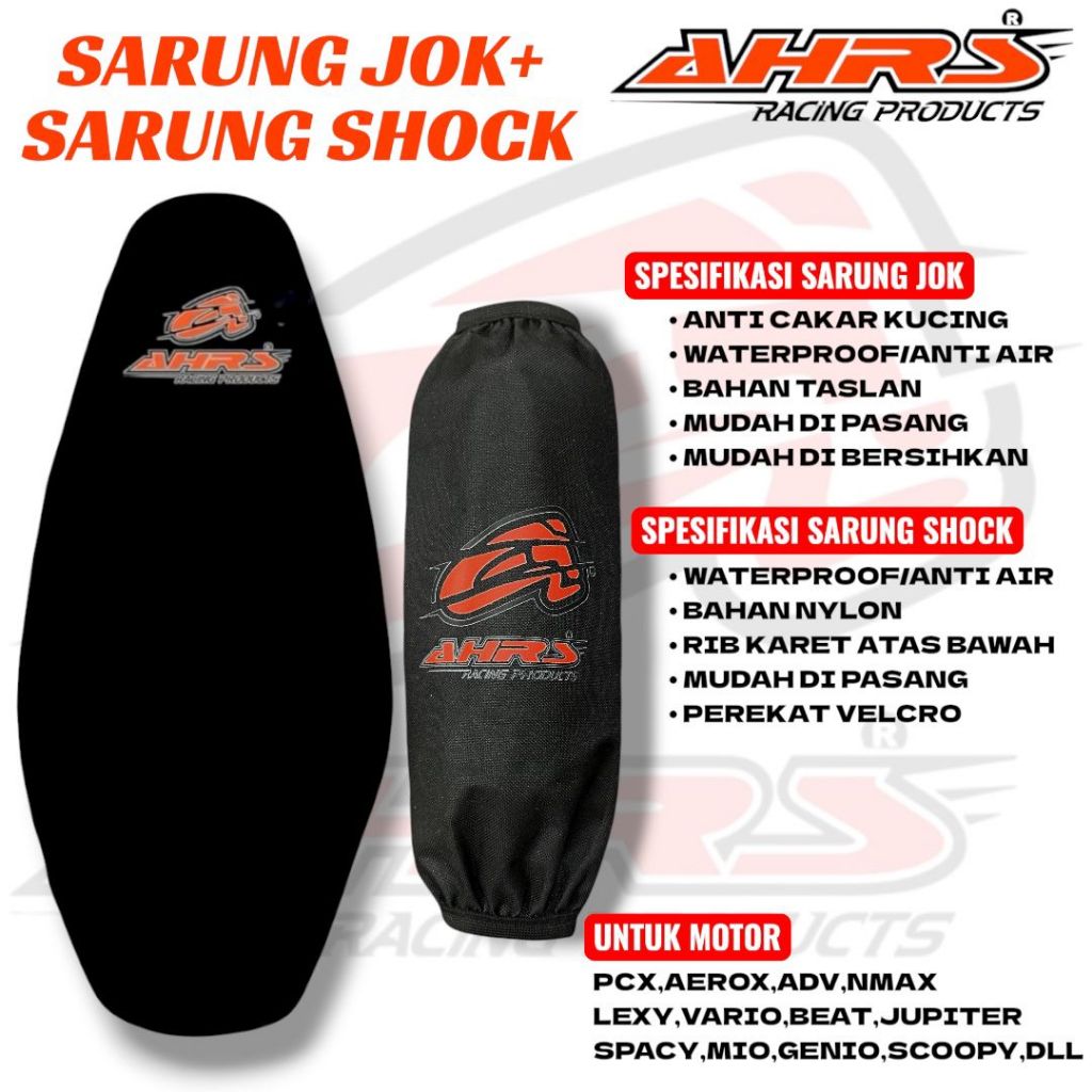 Sarung Jok Motor Waterproof Set Sarung Shock AHRS Universal Semua Motor Cover Pelindung Sarung Jok d
