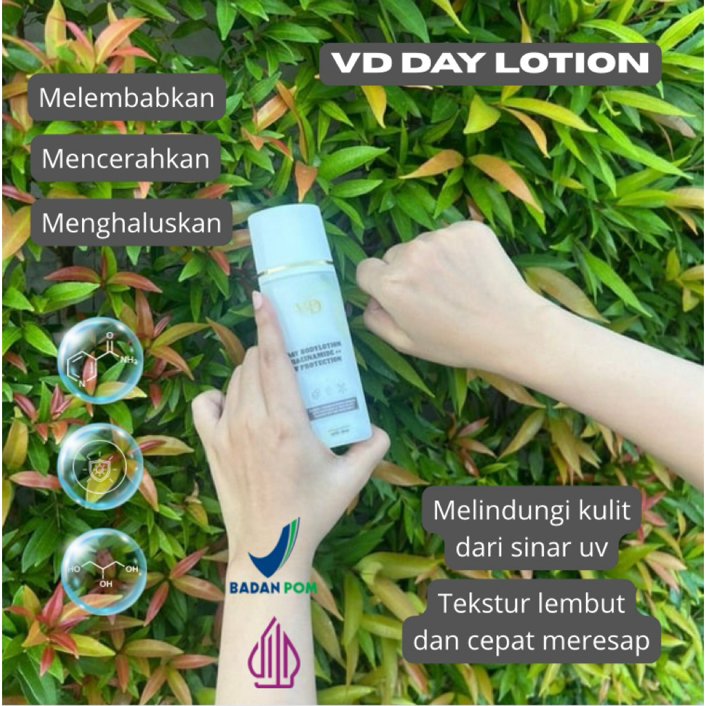 Handbody Siang HB Day Whitening Lotion – Pemutih Badan - UV Protection - Bpom & Halal