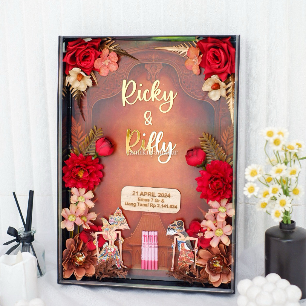 Frame Cantiknya Mahar Pernikahan Jawa Gunungan Wayang