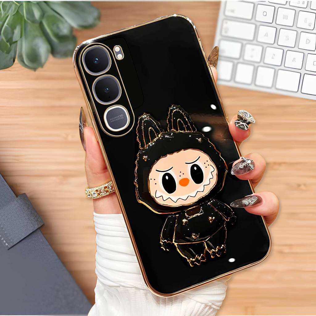 Soft Case Vivo Y21D Y31 Casing Plating Luxury Dudukan Kaca Miror Premium