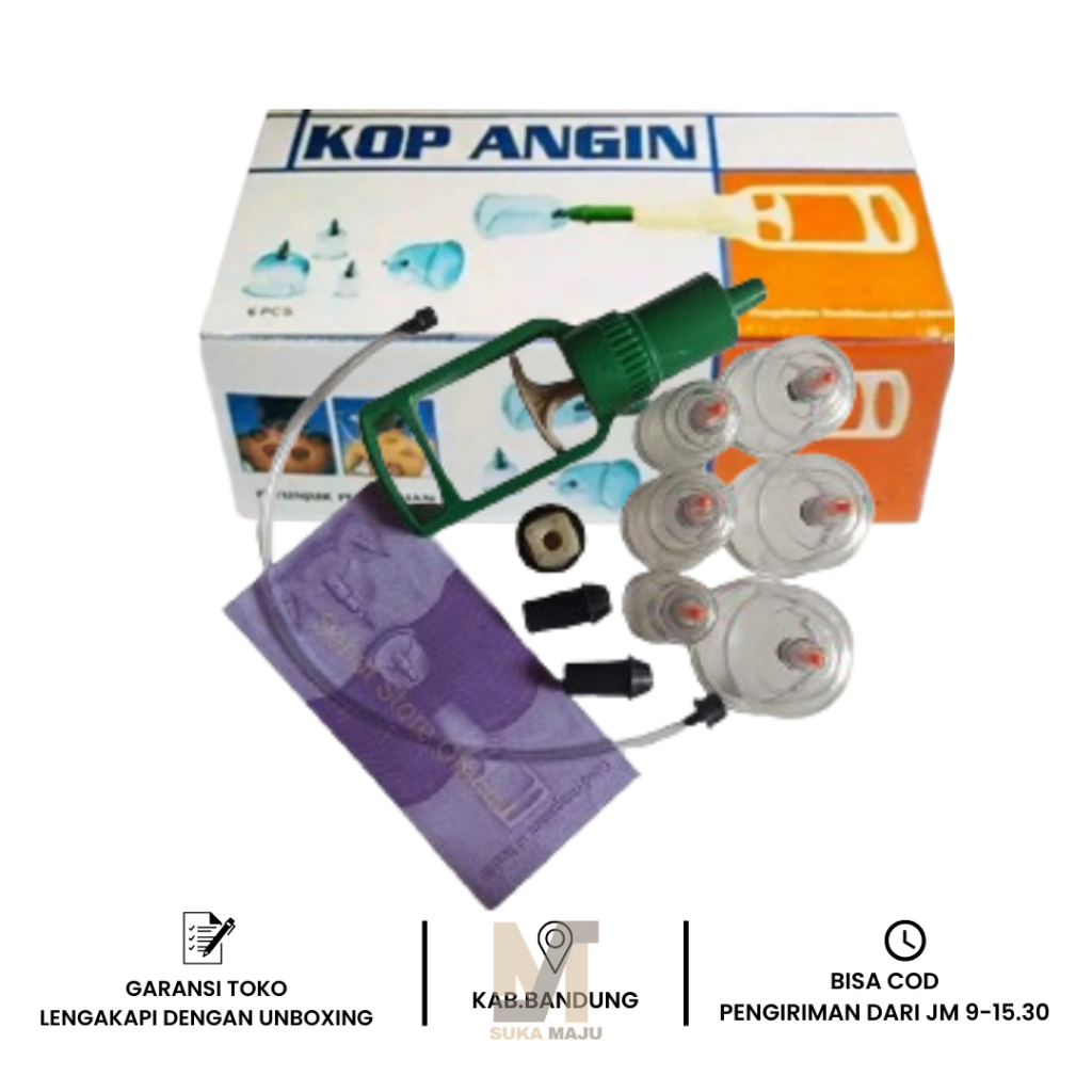 1 Set Alat Bekam Kop Tradisional Terapi Masuk Angin Cop Kesehatan Manual Cup isi 6 Tabung Gelas Kup 